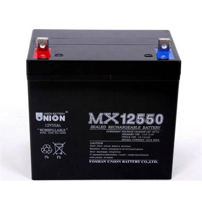 UNION蓄电池MX12550友联蓄电池12V55AH直流屏UPS蓄电池 EPS蓄电池 机房应急电源配电室蓄电池