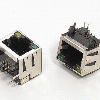 供应兴伸展电子8P8C插座/RJ45 JACK 带LED/单口/磷青铜插座 /转接头/串口服务器