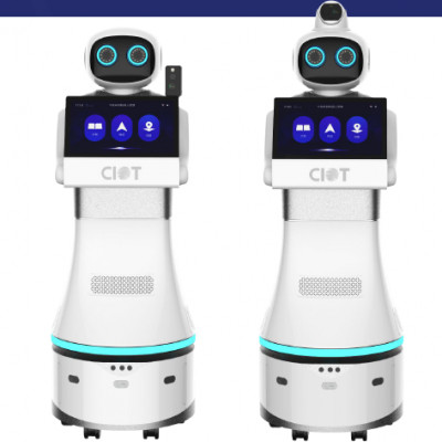 深圳科卫 测温导诊服务机器人 提供迎宾接待、导览、咨询导诊、自主避障、视频通话、远程控制、自主充电